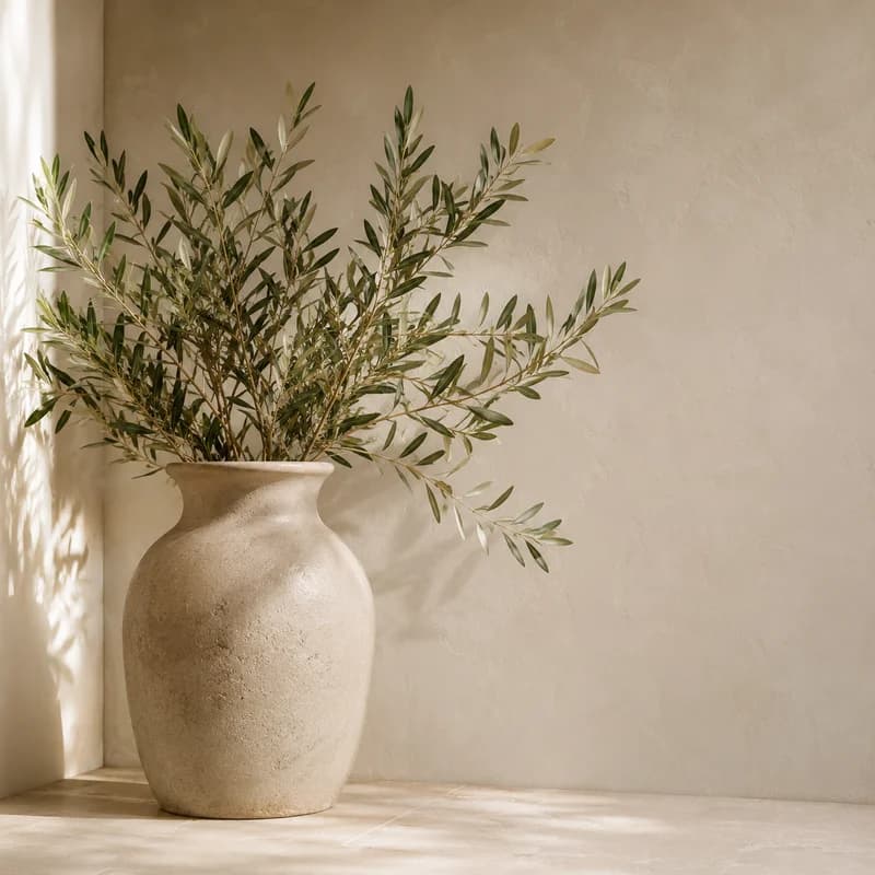 Olive plant in a ceramic vase